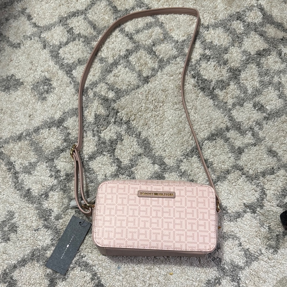 Tommy Hilfiger Pink Textured Crossbody Bag